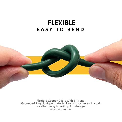 Greatide 6 Ft Outdoor Extension Cord - 16/3 Sjtw Durable Waterproof Power Cable With 3 Prong Grounded Plug, Green #TOP4