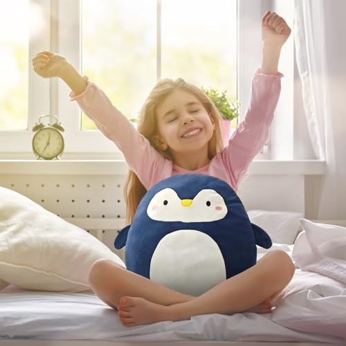 RAILONCH Tier Kissen Plüschtier Stofftier Kuscheltier Cartoon Kissen Süß Dinosaurier Geschenk Unisex Kuscheltier (Pinguin)