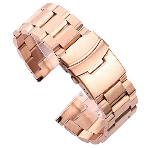 MOLUO Correa de Reloj Banda de Reloj del Metal Pulsera 18 20 22 24 mm de Plata de Acero Inoxidable Cepillado Correas de Reloj Relojes Sustituir Accesorios Cover