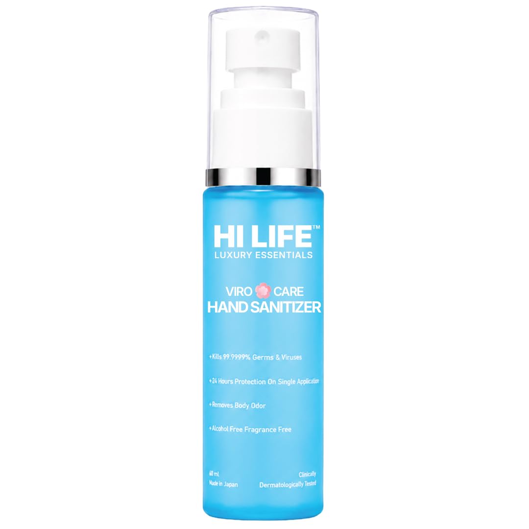 HI LIFE Viro Care 100% Alcohol-Free Hand Sanitizer | No Burning, No Dryness, No Alcohol | Japanese Zinc Formula | Safe for Kids, Seniors & Sensitive Skin | Protects Against 99.9999% Viruses & Bacteria | 60 ml