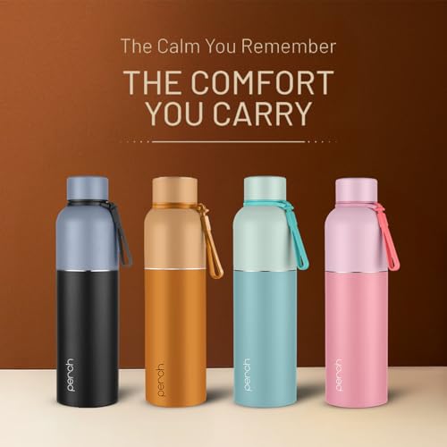 Image of Perch Zenith Stainless Steel Water Bottle 560 ml | Hot & Cold Flask | ISI Certified | Vacuum Insulated | BPA Free | Leak Proof Lid | for Office, School, Gym, Home & Travel | Black | Crafted by Pexpo