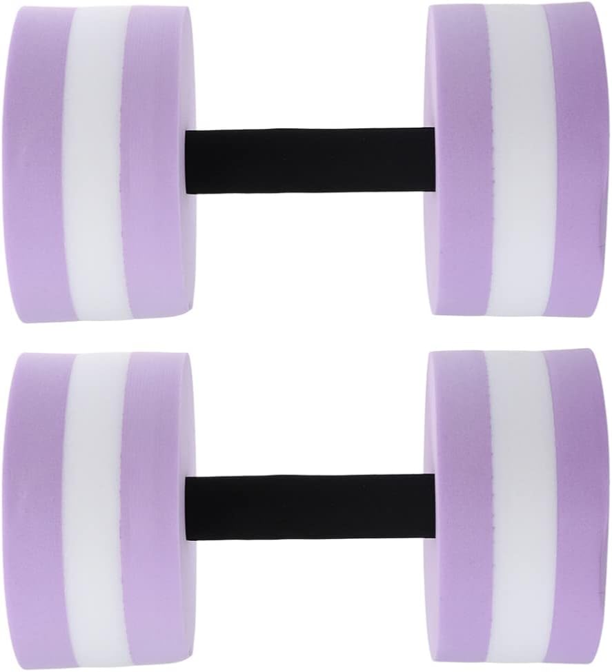 DOITOOL Aquatic Exercise Dumbbells Set of 2 Water Dumbbells for Water Aerobics, Lightweight Foam Dumbbell Pool Resistance Water Fitness Equipment for Loss (Purple)