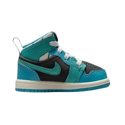Jordan 1 Mid Ss (Td) Toddler's Shoes Size- 5, Anthracite/Glacier Blue