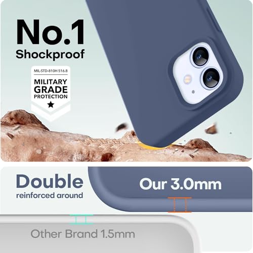 Image of LOVE 3000 Designed for iPhone 12 Case /iPhone 12 Pro Case, Premium Silicone with [Soft Anti-Scratch Microfiber Lining] Shockproof Protective Phone Case for Men Women Girls 6.1 inch, Navy Blue