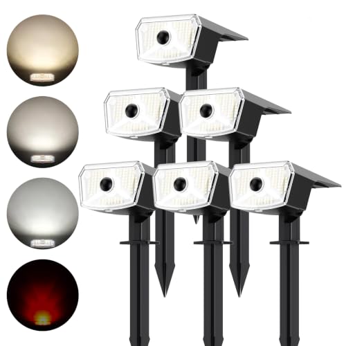 TECKNET Solar Lights Outdoor Waterproof, Solar Spot Lights, 108 LED, 6 Pack - image 1