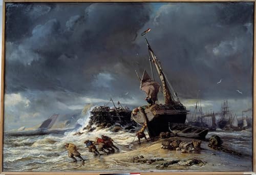Toile murale Marée Basse d'Eugène Isabey 60x90cm pour bureau