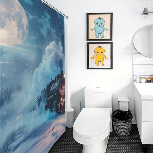 Rideau de douche haut de gamme train de rêve en polyester épais imperméable de bain