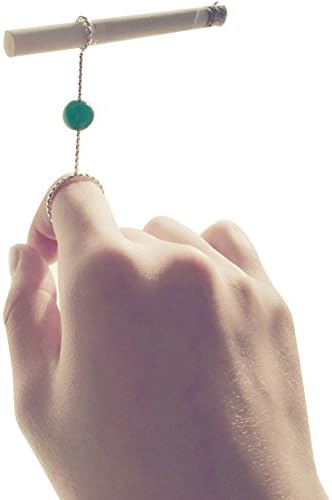 Creation Core Lady Retro Smoking Ring Holder Small Hand Shelf Cigarette Holder Pipe(Green Bead,S)