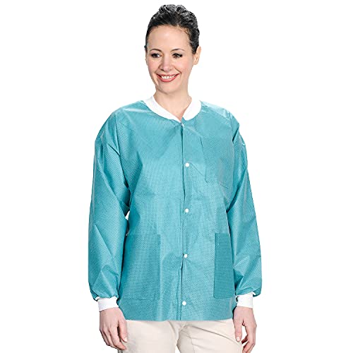 ValuMax 3530TE4XL Easy Breathe Cool and Strong, No-Wrinkle, Professional Disposable SMS Hip Length Jacket, Teal, 4XL, Pack of 10