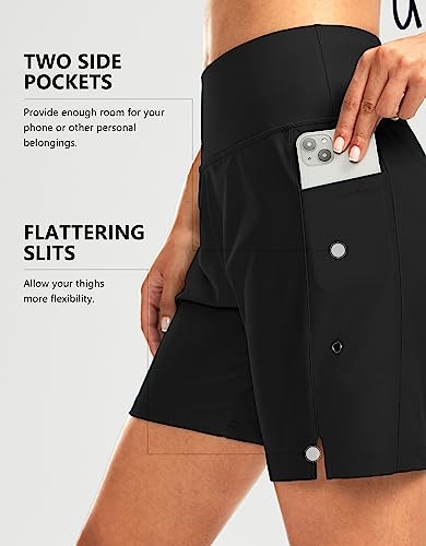 G Gradual Women'S 7 Inch Long Swim Board Shorts High Waisted Quick Dry Beach Swimming Shorts For Women With Liner Pockets thumb #4