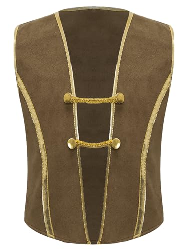Kids Boys Medieval Pirate Shirts Sleeveless Waistcoat Top Halloween Party Roleplay Pirate Vest3