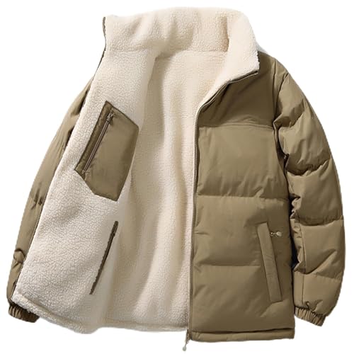 Manteau réversible polaire poches larges veste hiver décontractée
