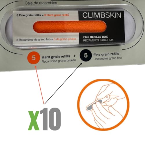 Climbskin Premium Aluminiumfeile – Packung mit 10 Aufklebern (5 hart + 5 weich), einfaches Auswechseln und hohe Haltbarkeit