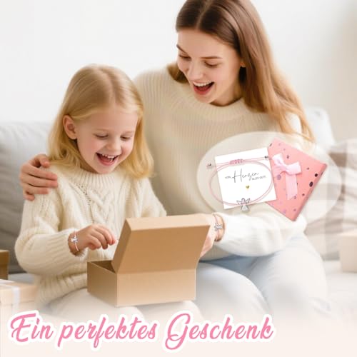 Schutzengel Armband Silber mit Verstellbarem Geflochtenem Seil - Engel Armbändchen als Kommunionsgeschenke, Taufgeschenke - Konfirmation Taufe Kommunion Geschenke für Mädchen Jungen & Frauen
