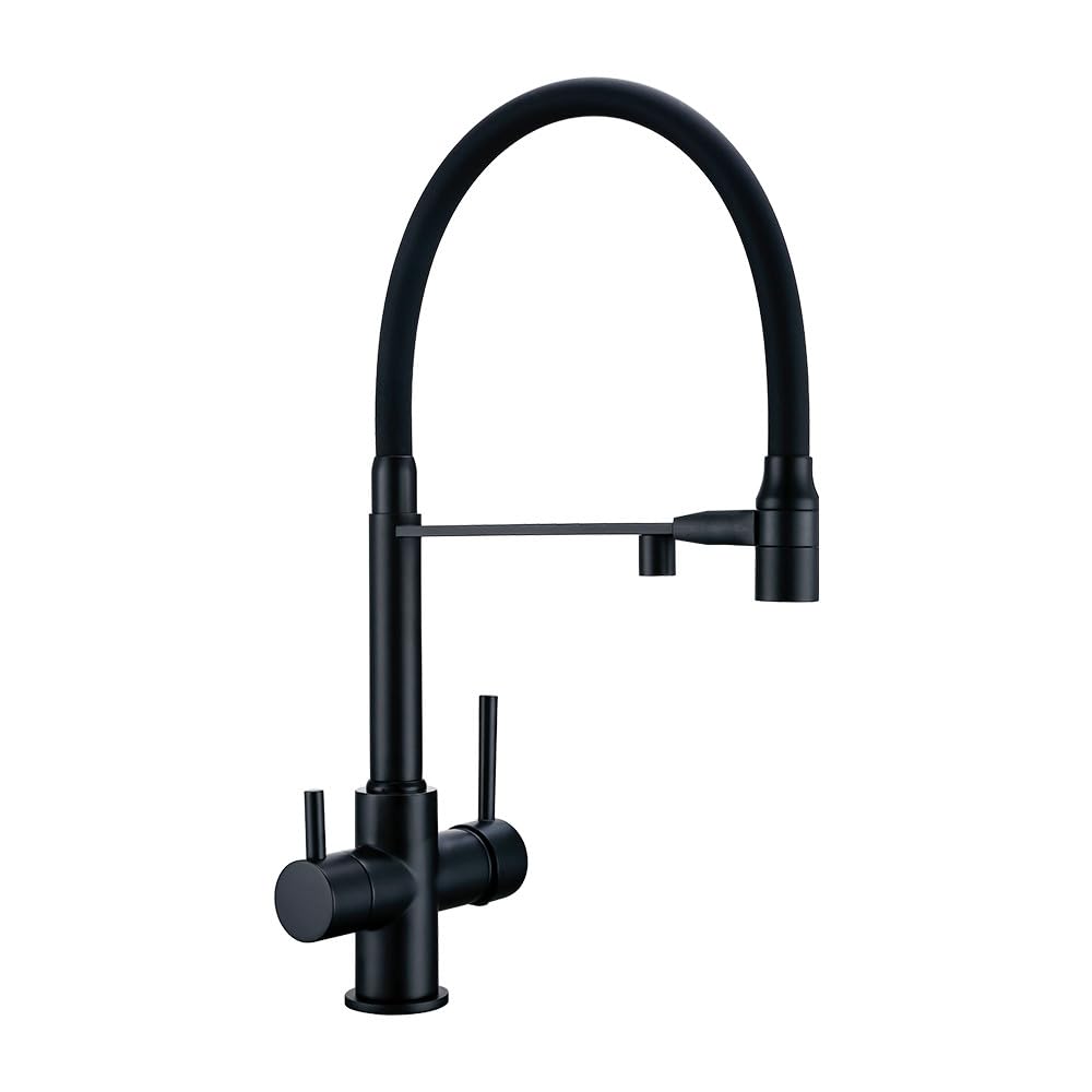 Mélangeur d'évier 3 voies avec douchette extractible double eau en bronze 1619MB