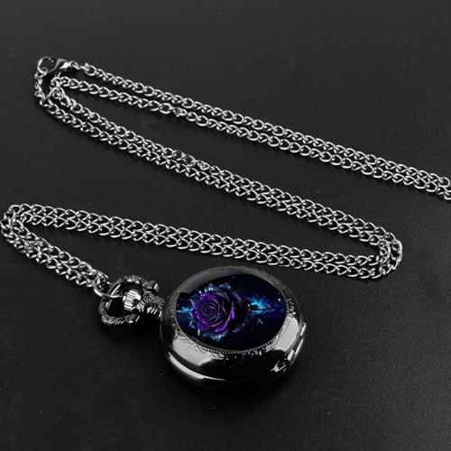 CUSTCH Relógio retrô com design de dragão Yang e Yin, cúpula de vidro, quartzo, relógio de bolso par