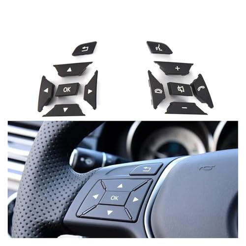 Boutons de volant pour Benz W204 W212 - Commande de menu de navigation DVD de voiture noir 1 paire