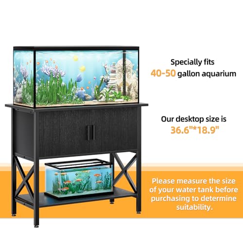 Image of APPOLYN 40-50 Gallon Aquarium Stand, Dark