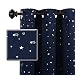 H.VERSAILTEX Blackout Curtains for Bedroom Thermal Insulated Star Pattern Nursery Night Sleep-Enhancing Ring Top Drape Window Treatment for Kid's Room Sold 2 Panels (Each 52" x 63", Navy)