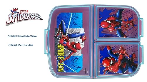 Theonoi Children's Lunchbox, Sandwich Box with Compartments and Dividers, Nursery Lunchbox Made of BPA-Free Plastic - Spiderman AU - Image 2