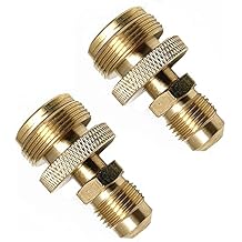 Acxico 2 pcs Grill Stove 1lb Propane Tank Regulator Adapter Connection to 3/8" Male Flare