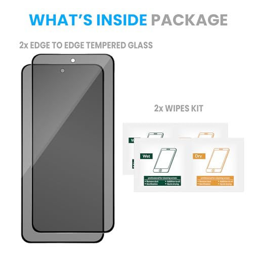 Image of ArmourPro Anti-Spy Privacy Tempered Glass for Nothing CMF Phone (2) Pro - Anti Peeping Screen Protector, Edge to Edge Full Coverage, 9H Hardness, Easy Installation Kit | Pack of 2
