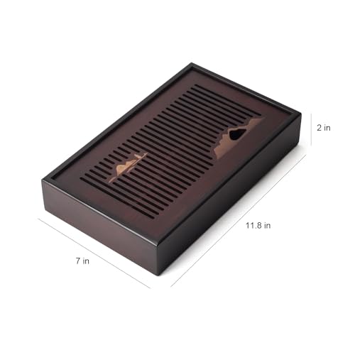 Bsigo Bamboo Tea Tray with Water Storage