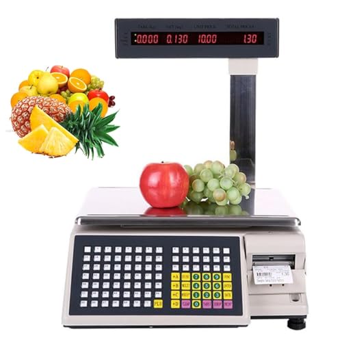 Báscula comercial digital con impresora y 15 kg de capacidad miniatura 1