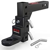 OPENROAD Adjustable Trailer Hitch Ball Mount, Fits 2-Inch Receiver, 1-Inch Hole, 7500lbs, 9-1/2' Drop/ 8-1/4' Rise Drop Hitch, Tow Hitch for Heavy Duty Truck with Stainless Steel Pins