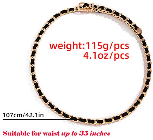 Alaix Women's Metal Belt Chain Belt Punk Rock Style Gold Silver Waist Belts Jeans Belt For Women Gold #TOP5