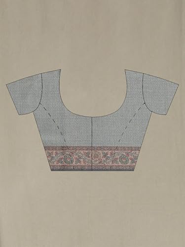 Image of Garden Vareli Pashmina Saree With Unstitched Blouse Piece