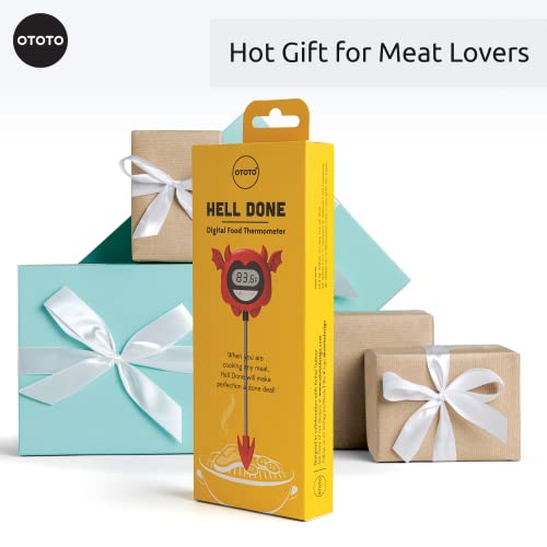 OTOTO Hell Done Halloween Meat Thermometer Digital - Spooky Food Thermometer for Cooking, Devil Thermometer for Meat, Digital Thermometer, Cooking Gifts