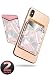 Produktbild i-Blason Handy-Kartenhalter, ultradünn, PU-Leder, 3M, selbstklebend, für Ausweis, Kreditkarten, Brieftasche, Aufkleber, Tasche, Tasche für die meisten Smartphones (Marmor), 2 Stück