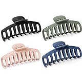4 Pcs Acrylic Matte Hair Claw Clips Non Slip Hair Jaw Clips Large Hair Barrette Clamps Ponytail Holder Hair Accessories for Women Ladies Girls