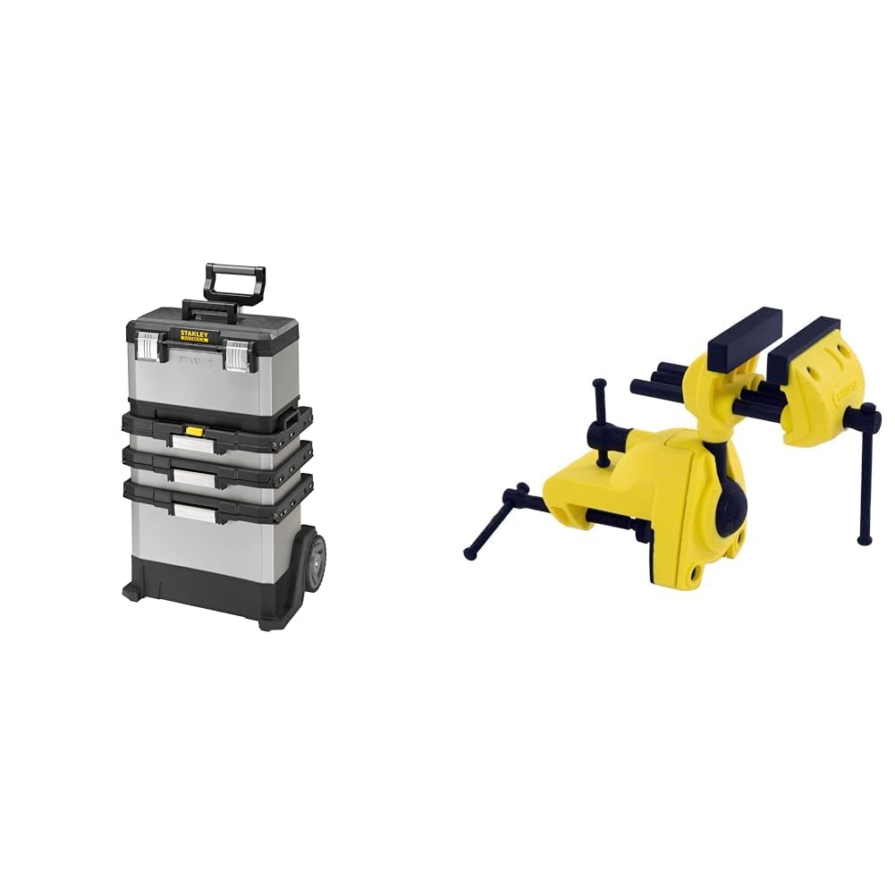 Etau d'etablis sur rotule Stanley 1-83-069 et servante d'atelier Fatmax