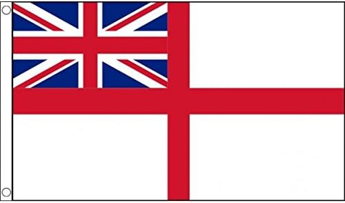 5ft x 3ft (150 x 90 cm) White Ensign Navy Naval British Military Forces Troops 100% Polyester Material Flag Banner Ideal For Pub Club School Festival Business Party Decoration
