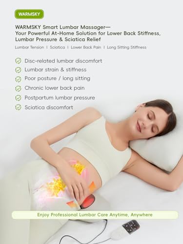 WARMSKY Smart Lower Back Massager with Soothing Warm Therapy & Air Traction – Spinal Decompression Device for Sciatica Relief, Lumbar Pressure & Stiffness – Ideal Gift for Parents & Loved Ones — view 2