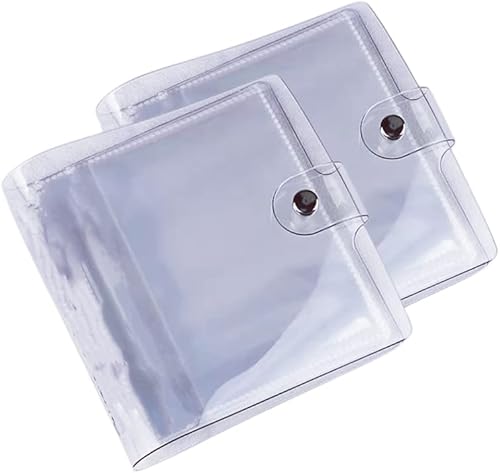 Fundas para fotos de 4 x 4 pulgadas, libro de imágenes pequeño para fotos de 4 x 4 pulgadas, paquete de 2, cubierta limpia, soporte para 18 páginas