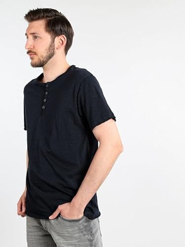 T-Shirt Uomo Girocollo in Cotone con Bottoncini