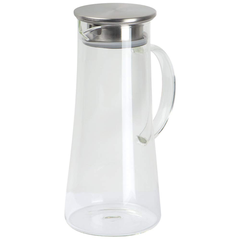 noTrash2003 Jarra de cristal con tapa de cierre para agua, refrescos o vino, dos aberturas diferentes, también adecuada como decantador, capacidad aprox. 1,4 L