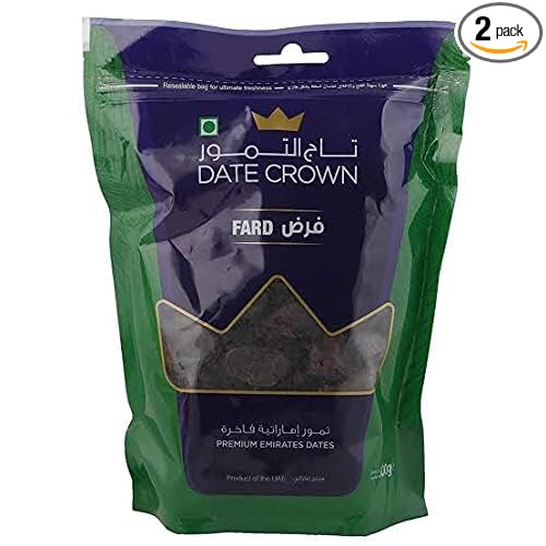 Notty Nuts Dates' Crown Fard Dates | Royal Crown Dates | Hand Picked Fardh Dates | 100% Natural Dates No Preservatives & Added Sugar | Dry Fruits | Dried Healthy Snacks (Pack of 2, 500 Grams Each)