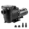 VEVOR Above Ground Pool Pump, 1HP, 80 GPM Max. Flow Single Speed Swimming Pool Pump, 110V/240V 3450RPM 34.4ft Max. Head Pool Pump with Filter Basket for Above Ground Pools, Hot Tubs, or Spas