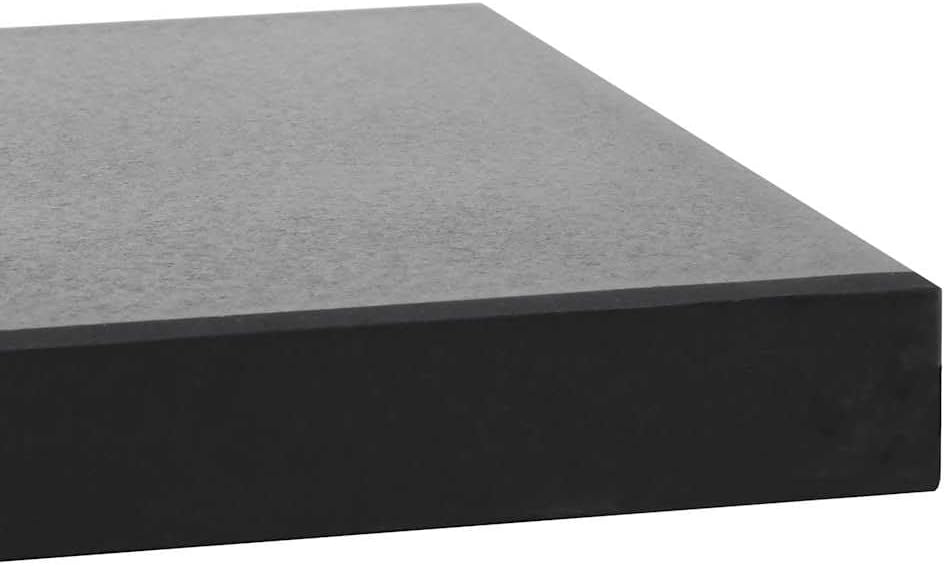 vidaXL 44lb Square Umbrella Base with Handles, Patio Parasol Base for 1.5"/1.9" Pole Sizes, Granite Plate, Stainless Steel Pipe, Elegant Style, 15.7" x15.7x13.4 Black