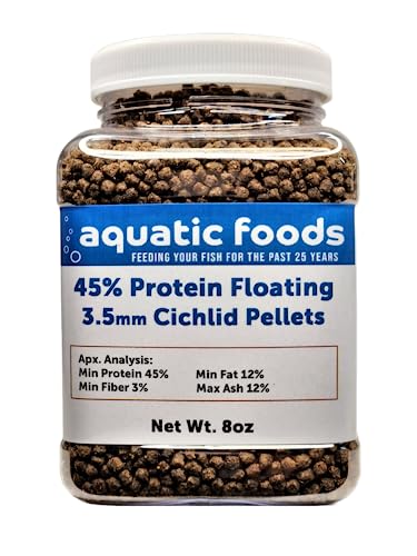 Aquatic Foods Inc. Cichlid Pellets, 45% Protein Floating 3.5mm (9/64