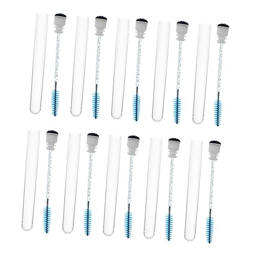DEARMAMY 10Pcs Eyelash Extensions Brush with Glitter Tube Eyelash Comb and Eyebrow Brush Applicator for Makeup for Precise Eyelash Separation and Application