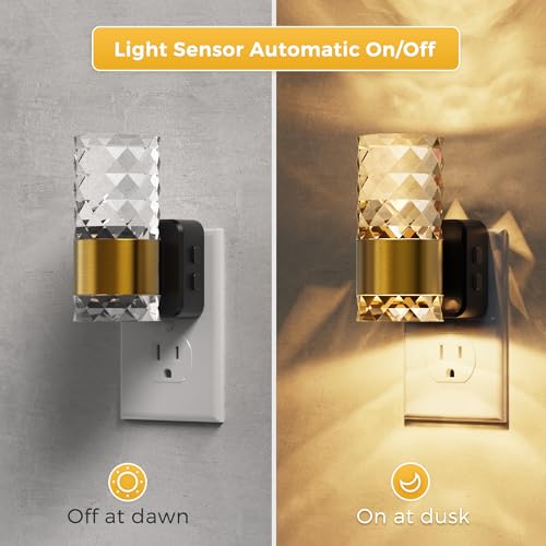Image of L LOHAS LED Night Light,Modern Night Lights Plug into Wall,Amber-3000K-5000K Adjustable Color Temperature Night-Light,Dimmable Nightlights with Dusk to Dawn Sensor for Rooms Bathroom Hallway