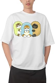 تي شيرت شبابي كبير الحجم بلون اسود وابيض وقطة كيتي كيتي كاواي لطيف 122