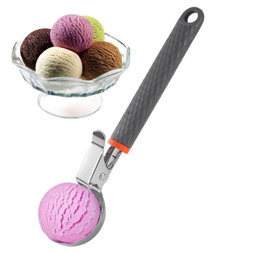 Cuchara de hielo de acero inoxidable, pala de liberación de gatillo de metal, porción de yogur fr0zen de alta resistencia, herramienta de cocina duradera, utensilio de cocina para servir alimentos de