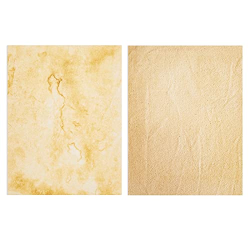 48 Pack Stationary Paper - Old Fashion Aged Classic Vintage Antique Design - Double Sided - 6 Colored Designs - For Arts, Crafts, Maps, Certificates, Invitations - 48 Sheets Total - 100Gsm, 8.5" X 11" #TOP3
