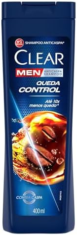 Clear Shampoo Anticaspa Men Queda Control Frasco 400Ml Branco